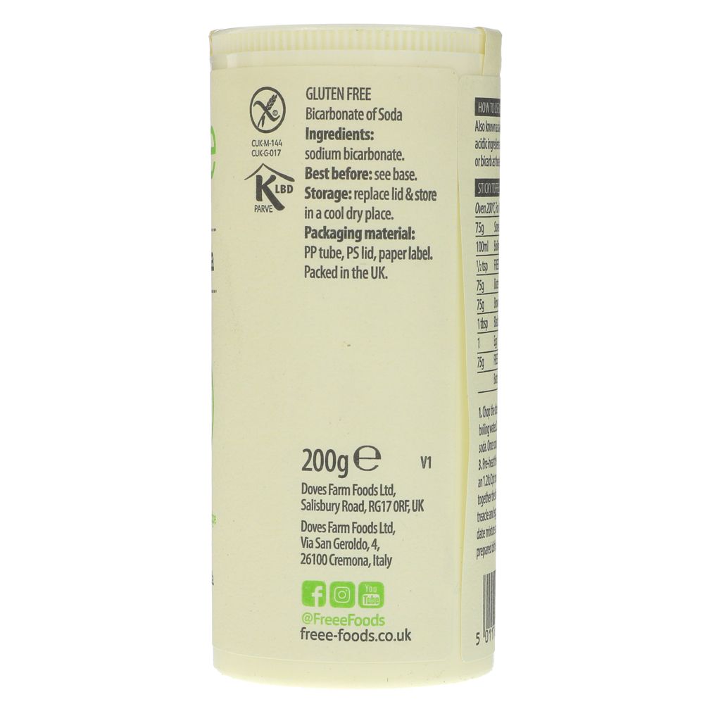 Freee Bicarbonate of Soda Gluten Free 200g - Doves Farm - Bicarbonate of soda - Eco Natural Products