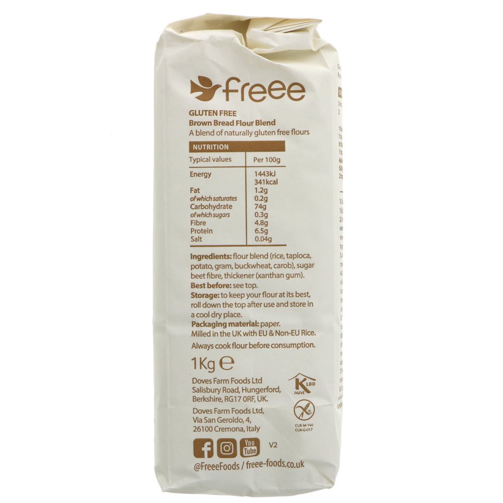 Freee Brown Bread Gluten Free Flour 1kg - Eco Natural Products - Doves Farm - Flour