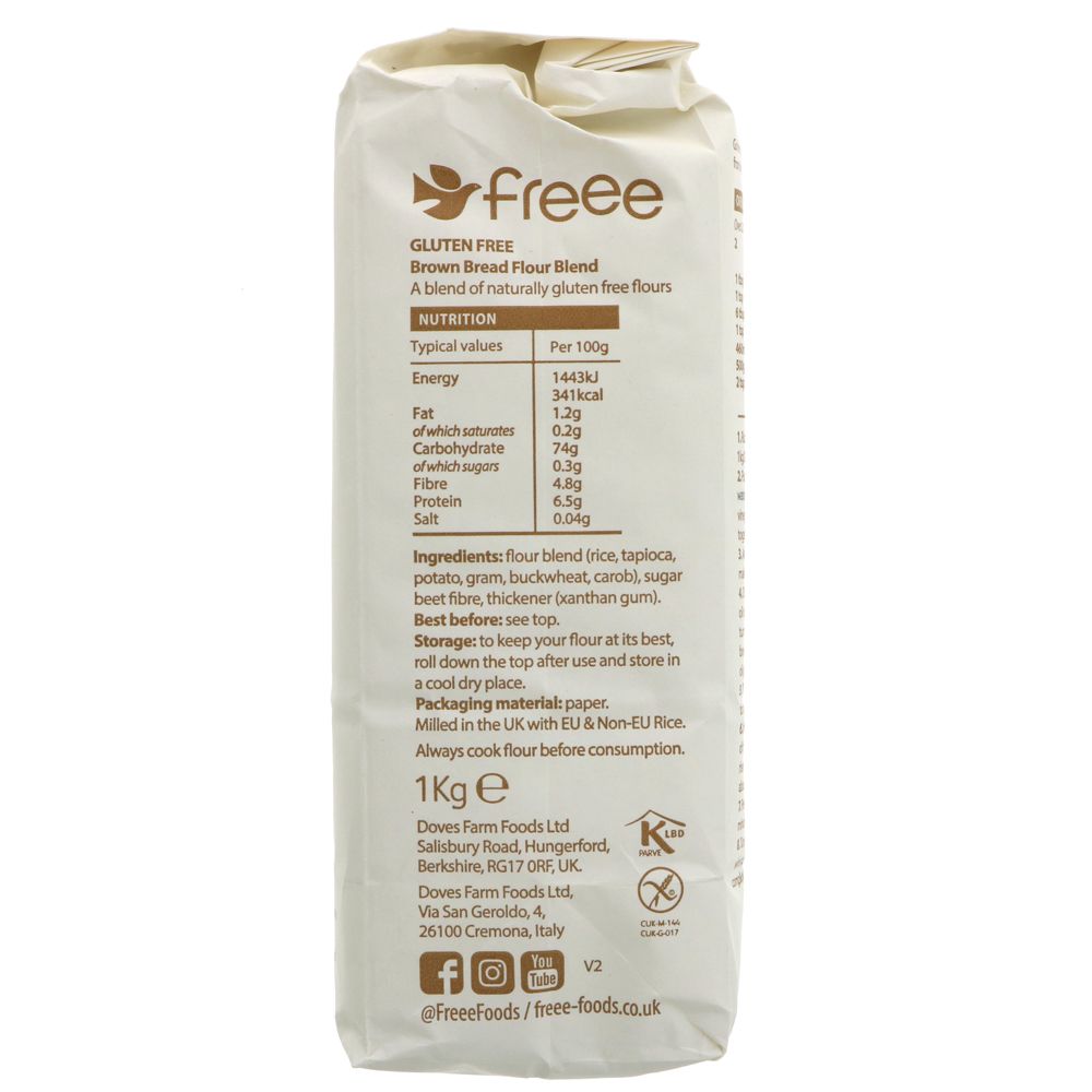 Freee Brown Bread Gluten Free Flour 1kg - Doves Farm - Flour - Eco Natural Products