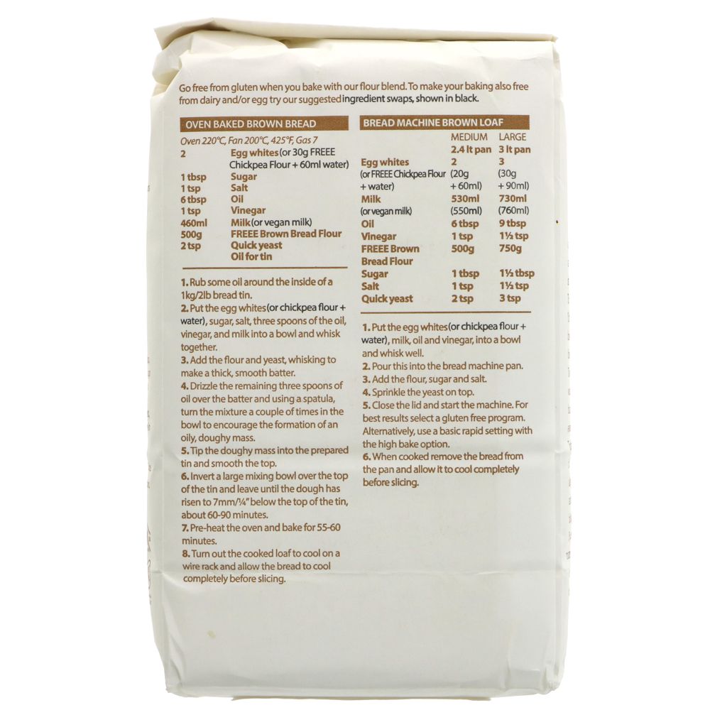 Freee Brown Bread Gluten Free Flour 1kg - Eco Natural Products - Doves Farm - Flour