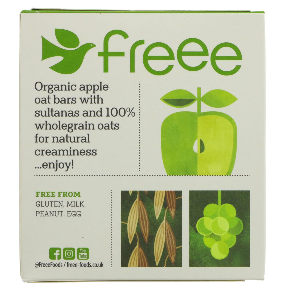 Freee Organic Apple & Sultana Gluten Free Oat Bar 4x35g - Eco Natural Products - Doves Farm - Oat Bars