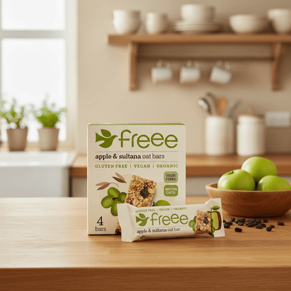 Freee Organic Apple & Sultana Gluten Free Oat Bar 4x35g - Doves Farm - Cereal & Granola Bars - Doves Farm