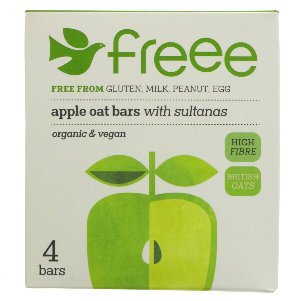 Freee Organic Apple & Sultana Gluten Free Oat Bar 4x35g - Eco Natural Products - Doves Farm - Oat Bars