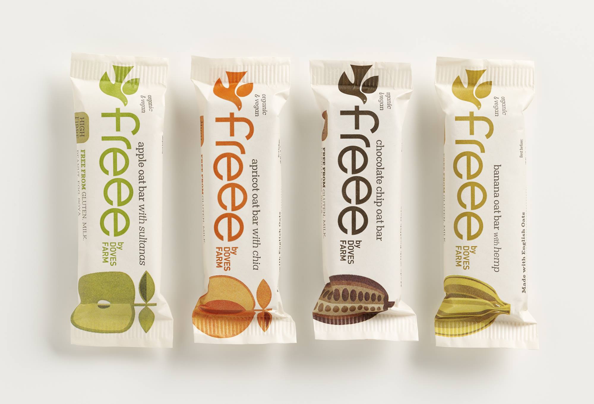 Freee Organic Banana with Hemp Gluten Free Oat Bar 35g - Eco Natural Products - Doves Farm - Oat Bars