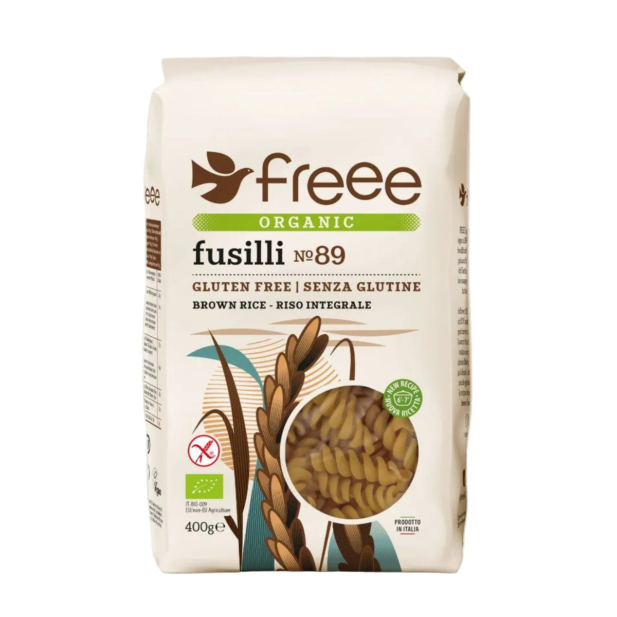 Freee Organic Brown Rice Fusilli Gluten Free Pasta 400g - Doves Farm - Pasta - Doves Farm