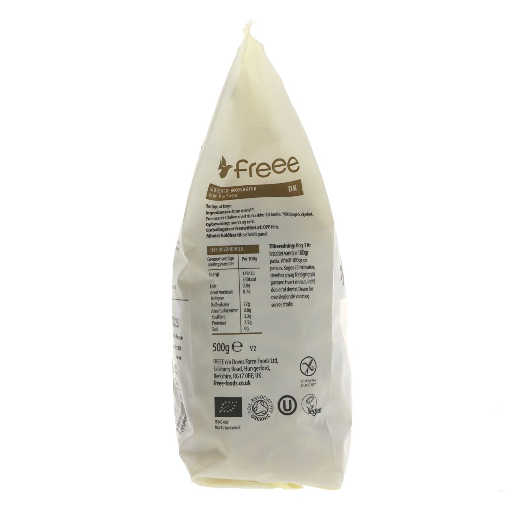 Freee Organic Brown Rice Penne Gluten Free Pasta 500g - Eco Natural Products - Doves Farm - Pasta