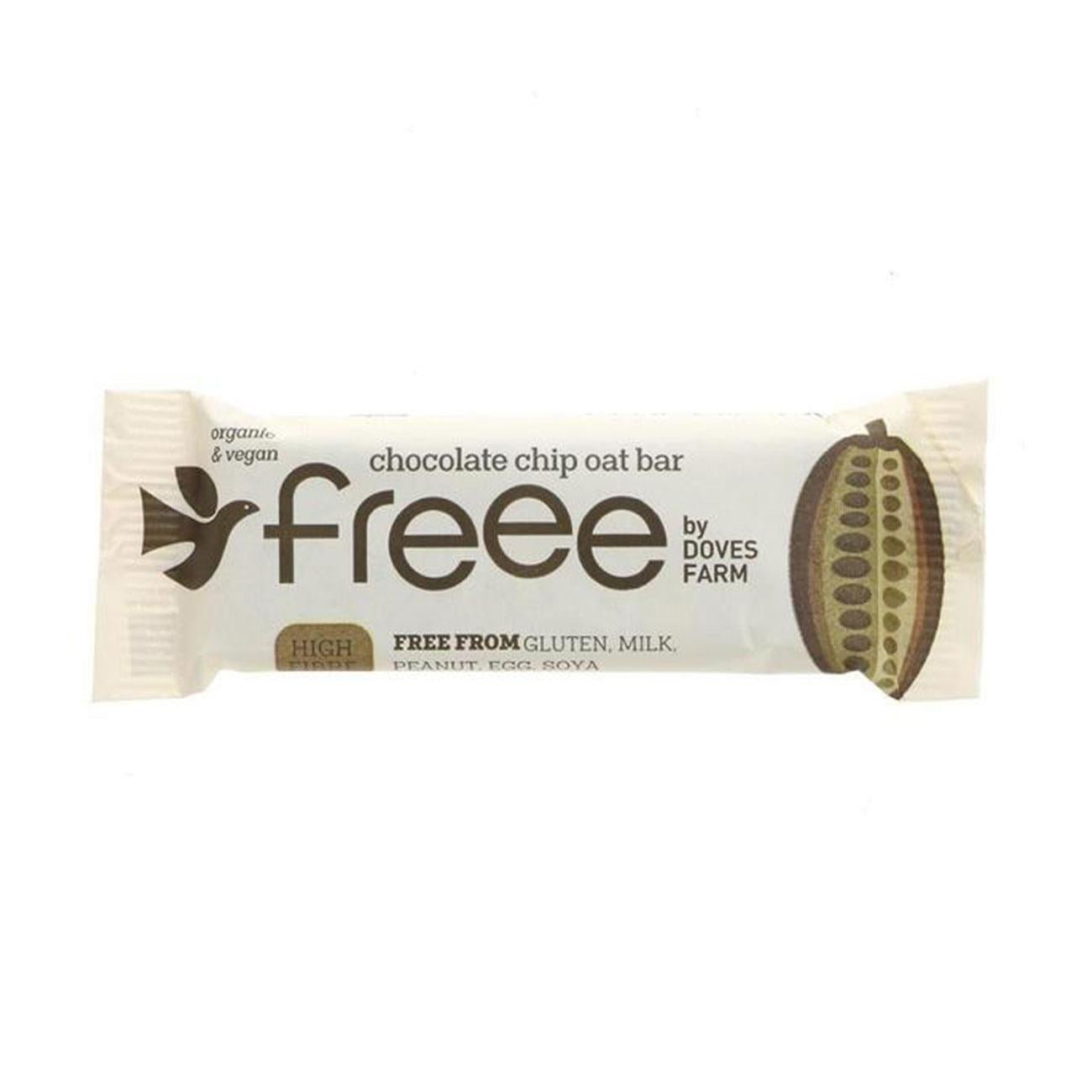 Freee Organic Chocolate Chip Gluten Free Oat Bar 35g BBE 27.09.2024 - Eco Natural Products - Doves Farm - Oat Bars