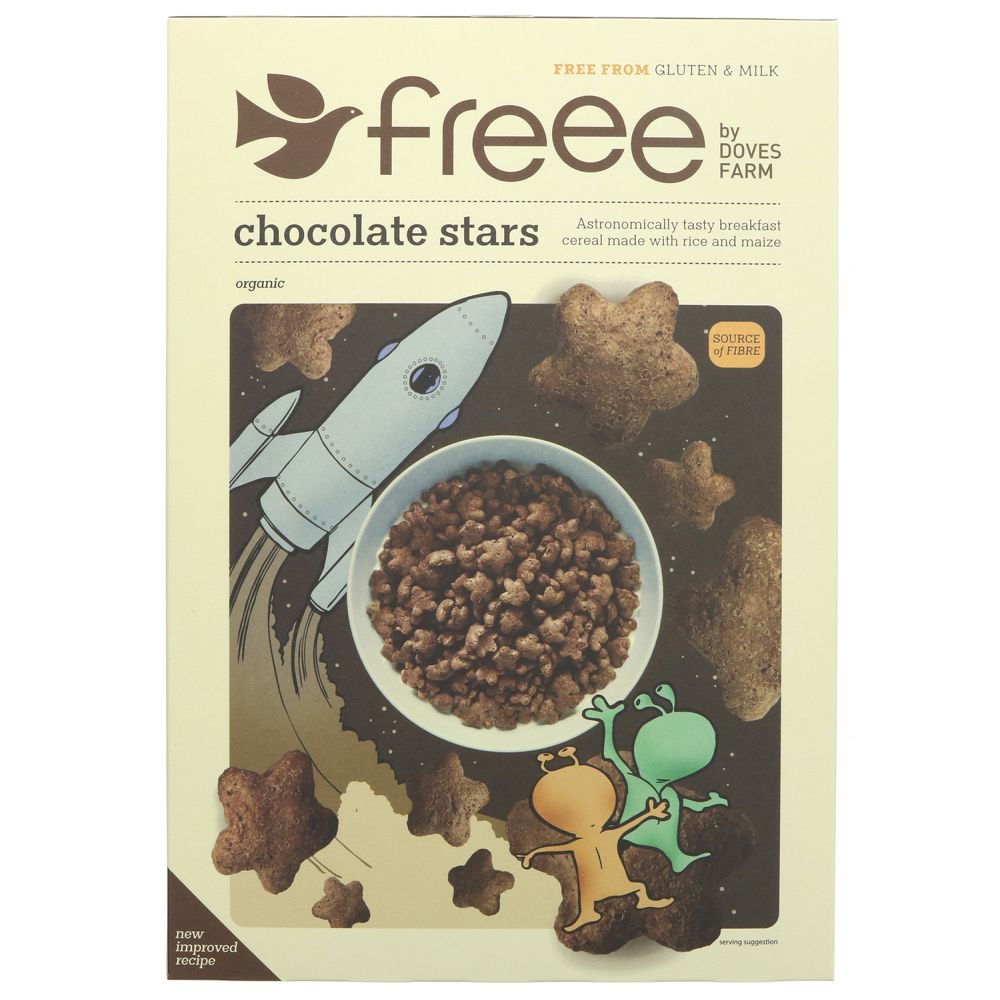 Freee Organic Chocolate Star Cereal 300g - Doves Farm - Flakes - Eco Natural Products