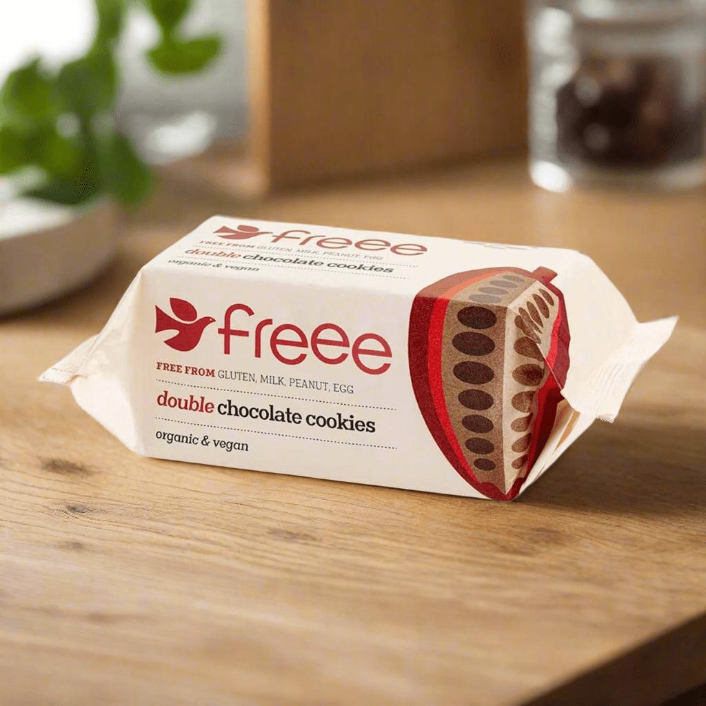 Freee Organic Double Chocolate Gluten Free Cookies 180g - Doves Farm - Cookies - Eco Natural Products