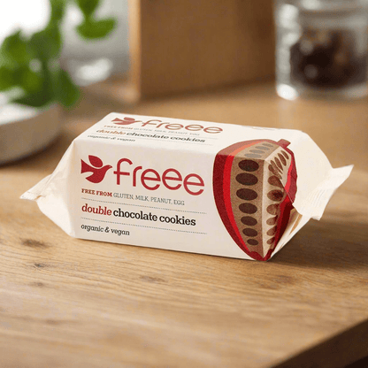 Freee Organic Double Chocolate Gluten Free Cookies 180g - Doves Farm - Cookies - Eco Natural Products