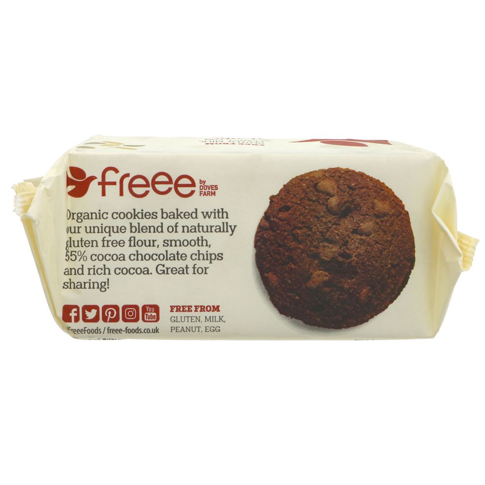 Freee Organic Double Chocolate Gluten Free Cookies 180g - Eco Natural Products - Doves Farm - Cookies