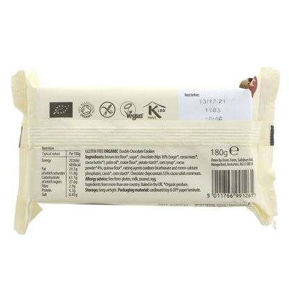 Freee Organic Double Chocolate Gluten Free Cookies 180g - Doves Farm - Cookies - Eco Natural Products