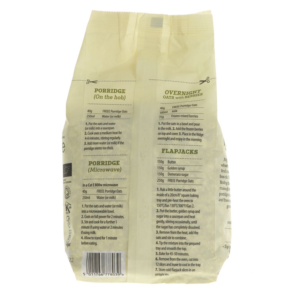 Freee Organic Gluten Free Porridge Oats 430g - Doves Farm - Porridge - Eco Natural Products