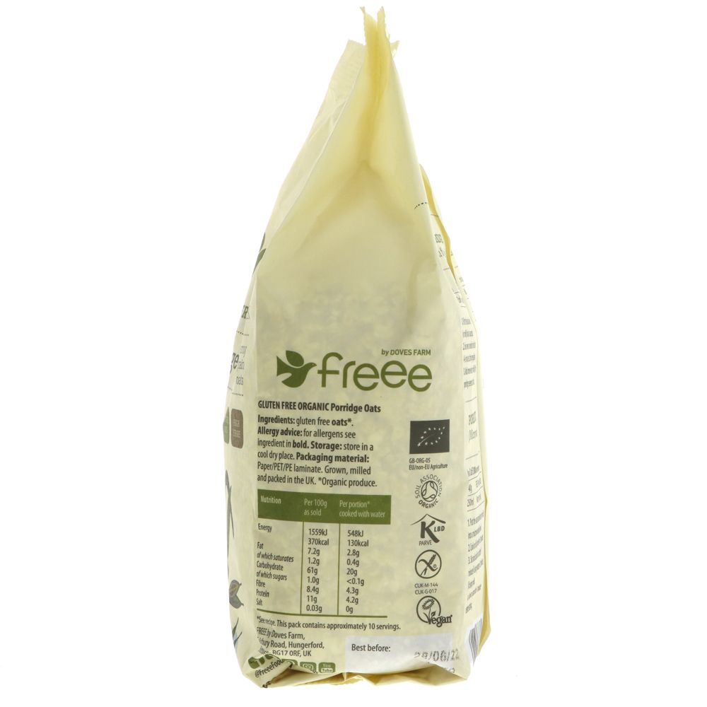 Freee Organic Gluten Free Porridge Oats 430g - Eco Natural Products - Doves Farm - Porridge