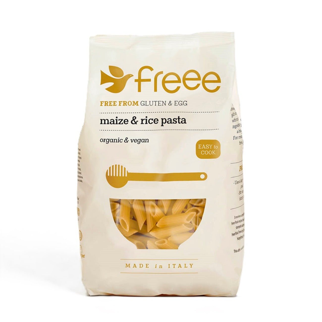 Freee Organic Maize and Rice Penne Gluten Free Pasta 500g - Eco Natural Products - Doves Farm - Pasta