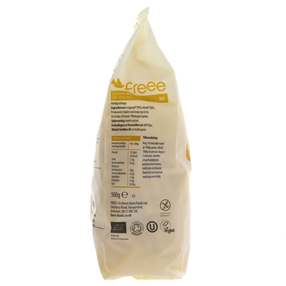 Freee Organic Maize and Rice Penne Gluten Free Pasta 500g - Doves Farm - Pasta - Eco Natural Products