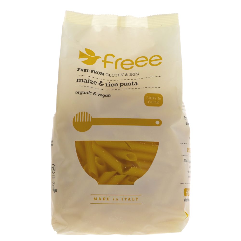 Freee Organic Maize and Rice Penne Gluten Free Pasta 500g - Doves Farm - Pasta - Eco Natural Products