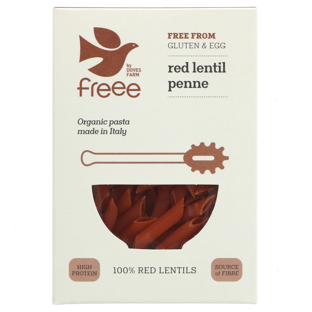 Freee Organic Red Lentil Penne Gluten Free Pasta 250g - Doves Farm - Pasta - Eco Natural Products