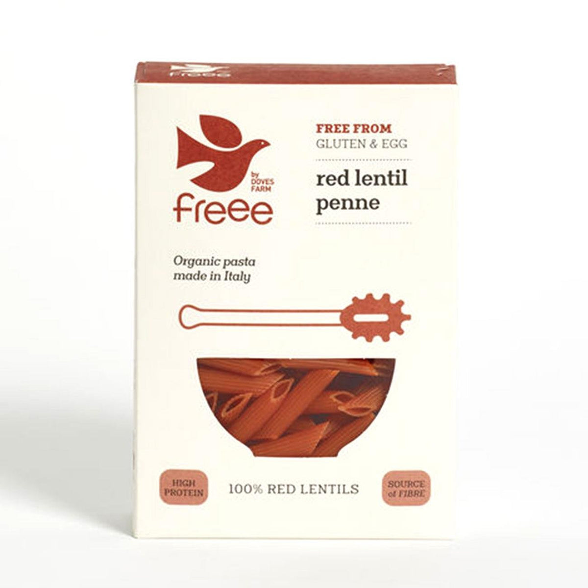 Freee Organic Red Lentil Penne Gluten Free Pasta 250g - Doves Farm - Pasta - Doves Farm