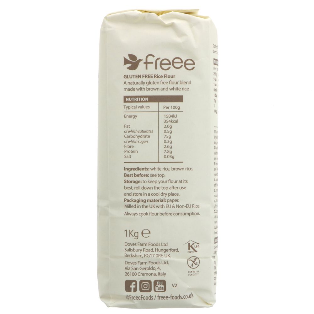 Freee Rice Gluten Free Flour 1kg - Eco Natural Products - Doves Farm - Flour