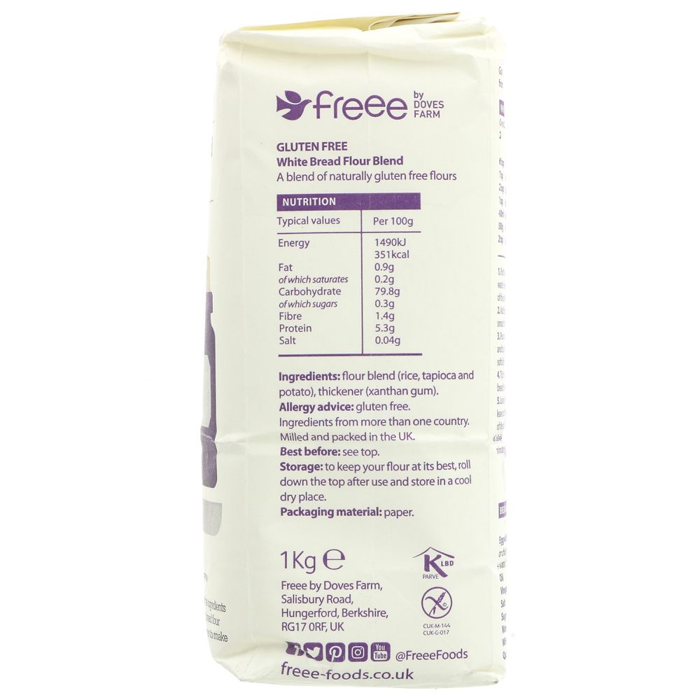 Freee White Bread Gluten Free Flour 1kg - Doves Farm - Flour - Eco Natural Products