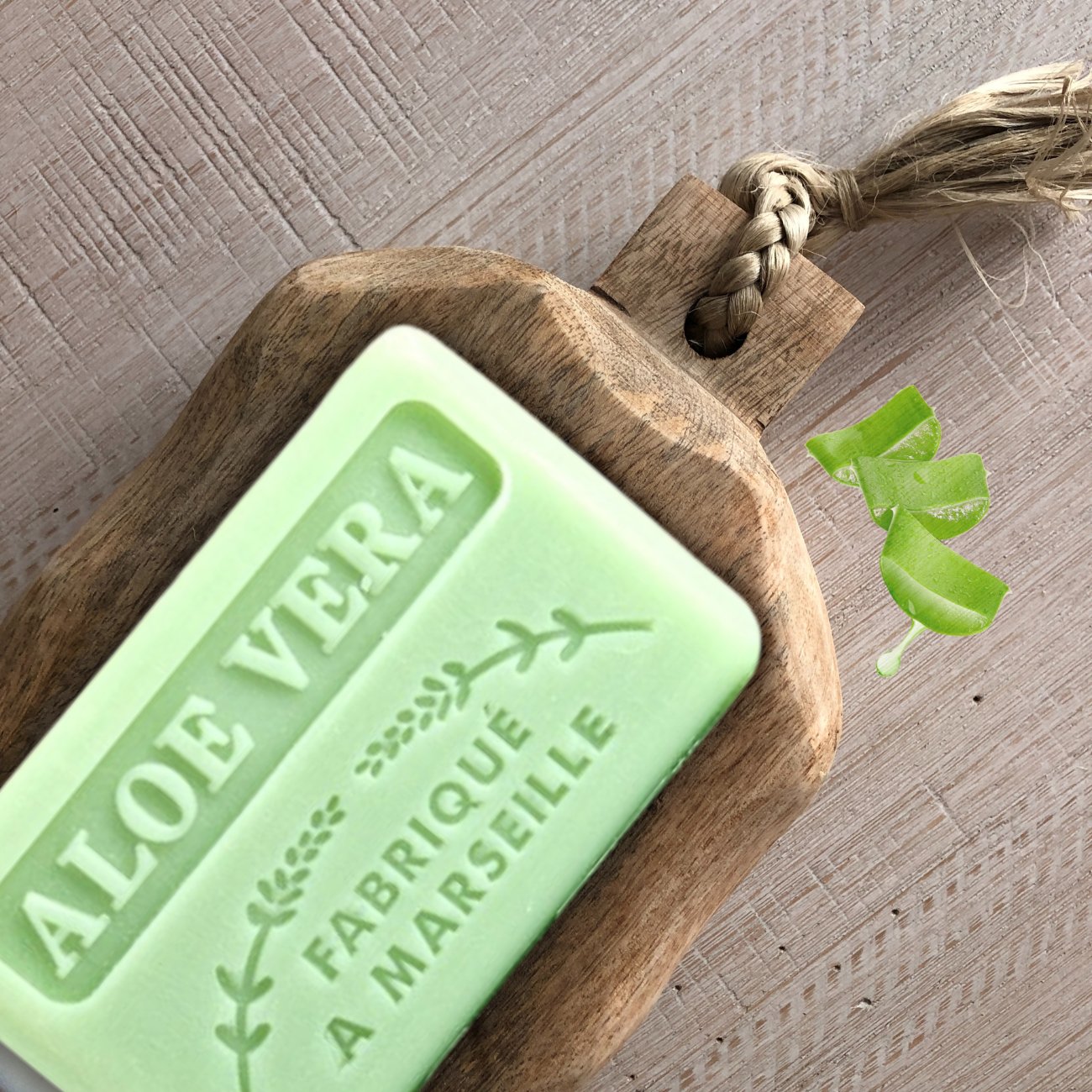 French Marseille Soap Aloe Vera 125g - Eco Natural Products - FouFour - Savon de Marseille - Bar Soap