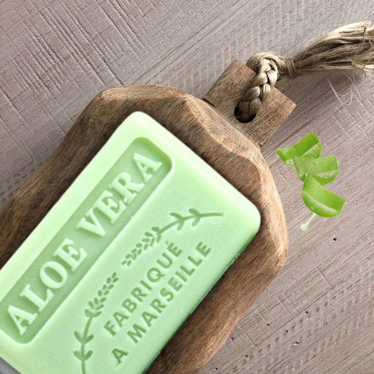 French Marseille Soap Aloe Vera 125g - FouFour - Savon de Marseille - Bar Soap - Eco Natural Products