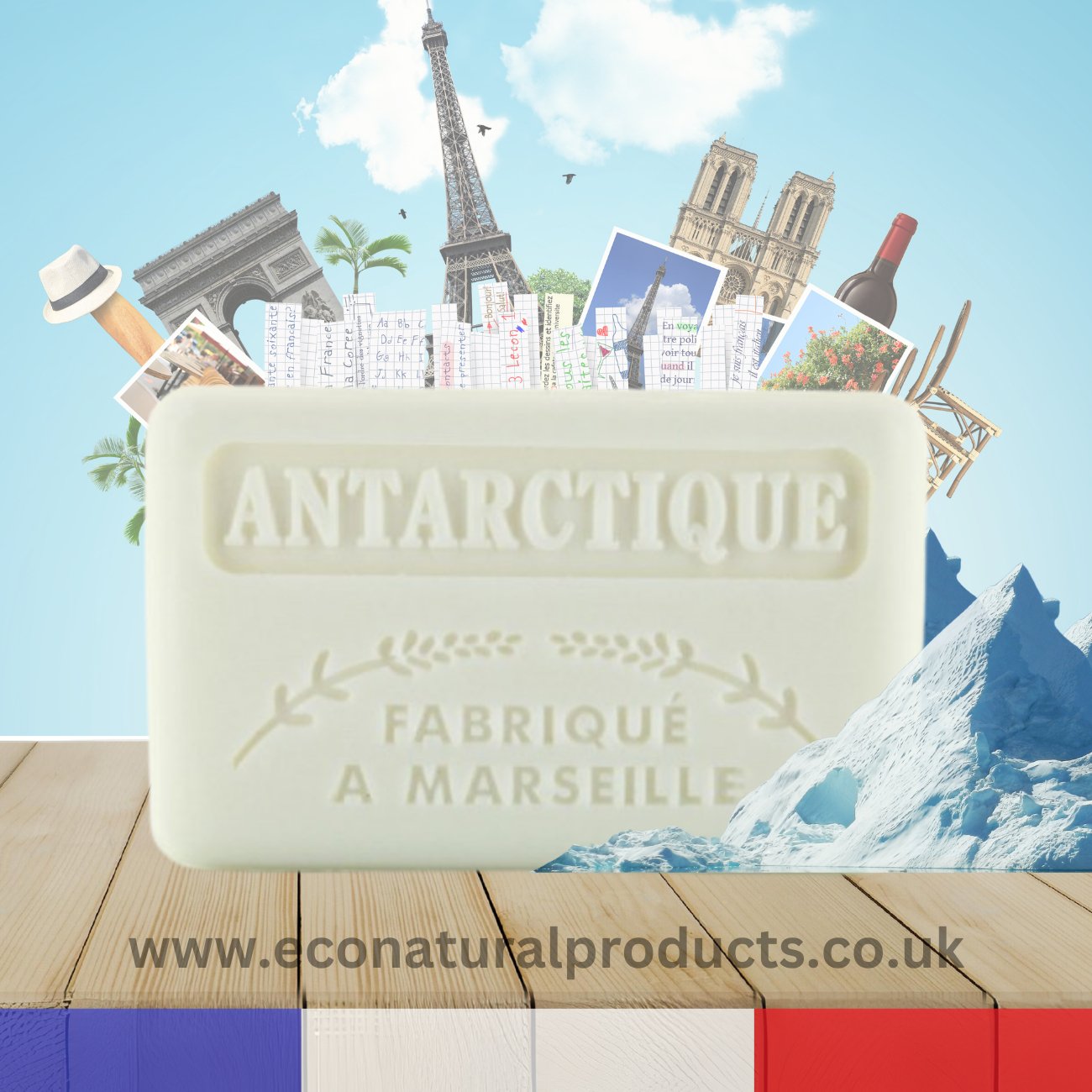 French Marseille Soap Antarctique (Antarctic) 125g - FouFour - Savon de Marseille - Bar Soap - Eco Natural Products