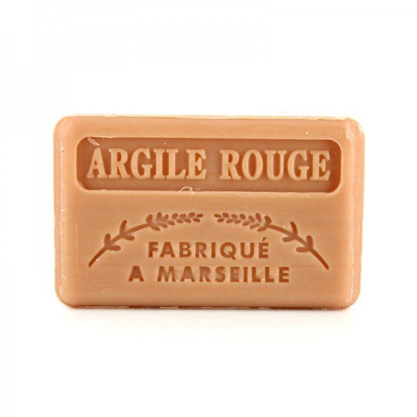 French Marseille Soap Argile Rouge (Red Clay) 125g - Eco Natural Products - FouFour - Savon de Marseille - Bar Soap