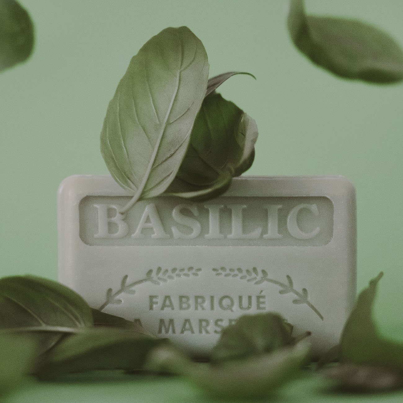 French Marseille Soap Basilic (Basil) 125g - Eco Natural Products - FouFour - Savon de Marseille - Bar Soap