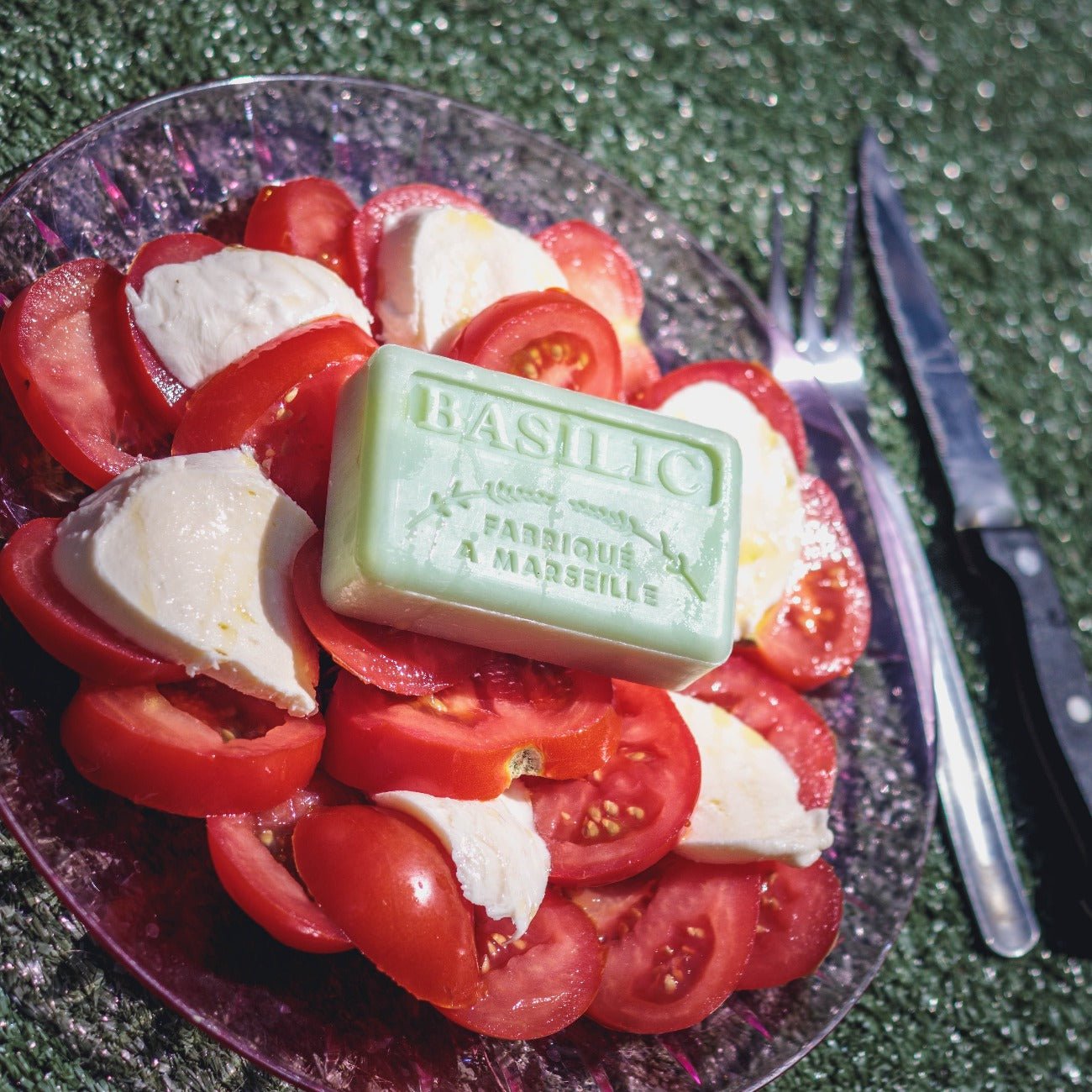 French Marseille Soap Basilic (Basil) 125g - FouFour - Savon de Marseille - Bar Soap - Eco Natural Products