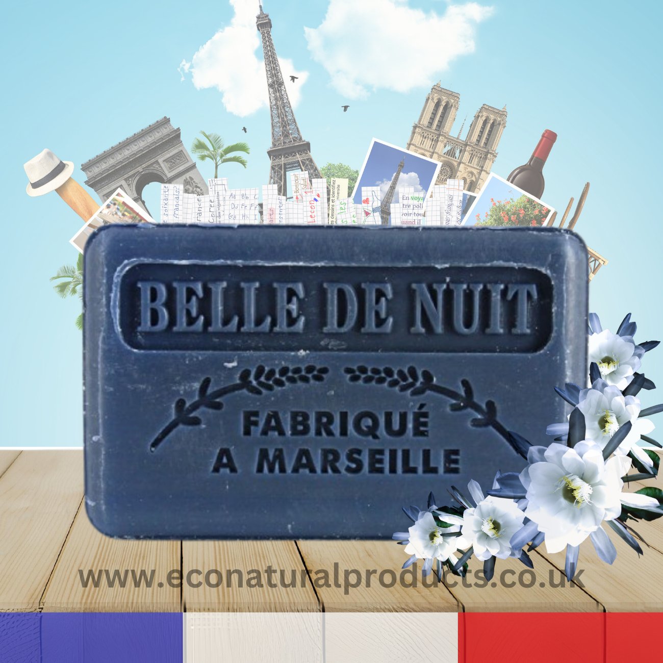 French Marseille Soap Belle de Nuit (Beauty of the Night) 125g - FouFour - Savon de Marseille - Bar Soap - Eco Natural Products