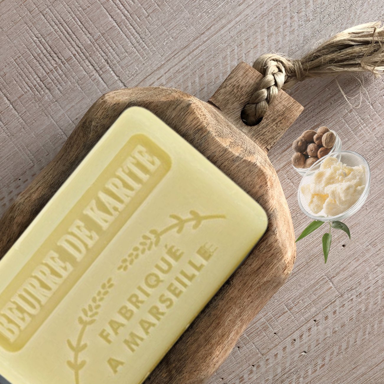 French Marseille Soap Beurre de Karite (Shea Butter) 125g - FouFour - Savon de Marseille - Bar Soap - Eco Natural Products