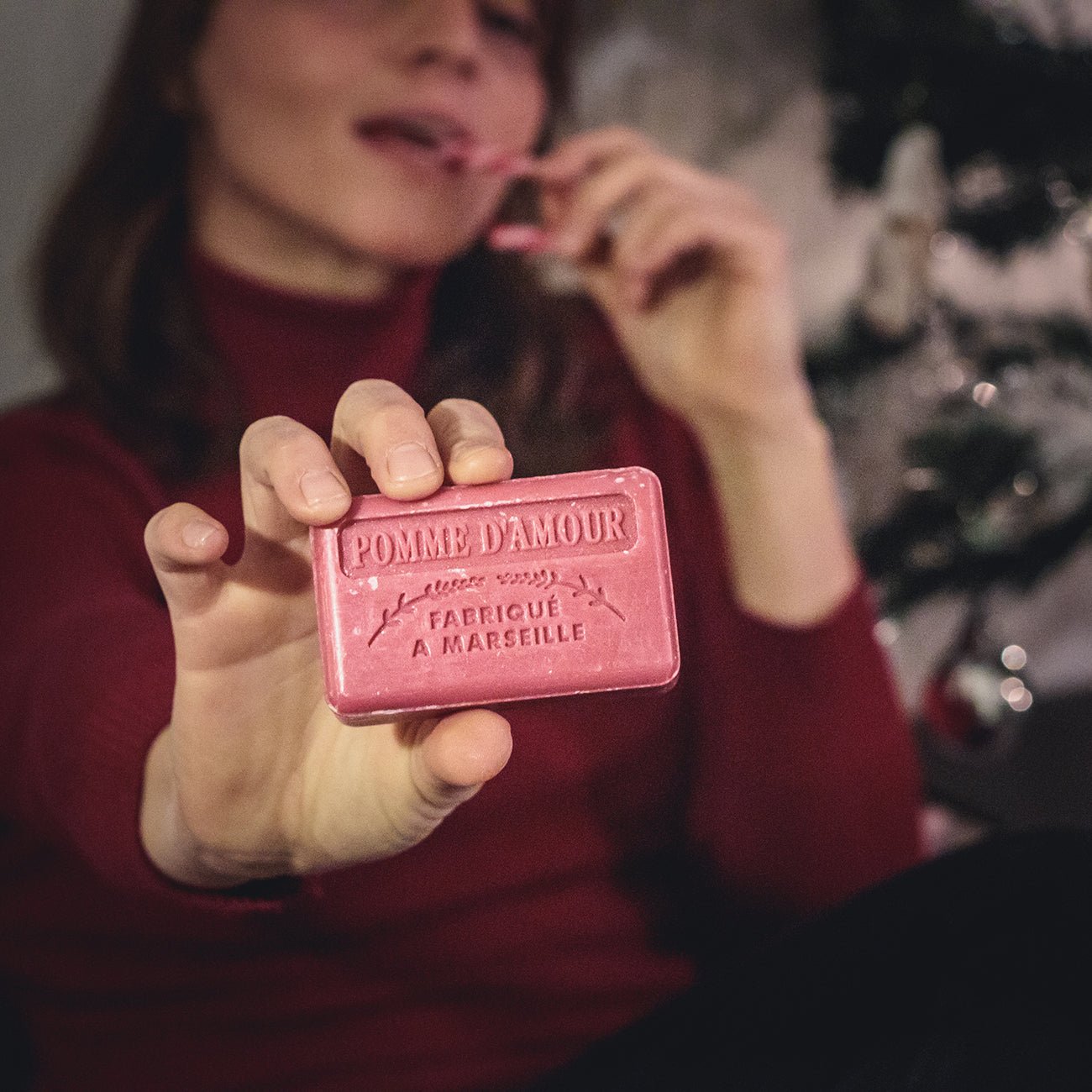 French Marseille Soap Candy Apple (Pomme d'Amour) 125g - FouFour - Savon de Marseille - Bar Soap - Eco Natural Products