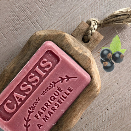 French Marseille Soap Cassis (Blackcurrant) 125g - FouFour - Savon de Marseille - Bar Soap - Eco Natural Products