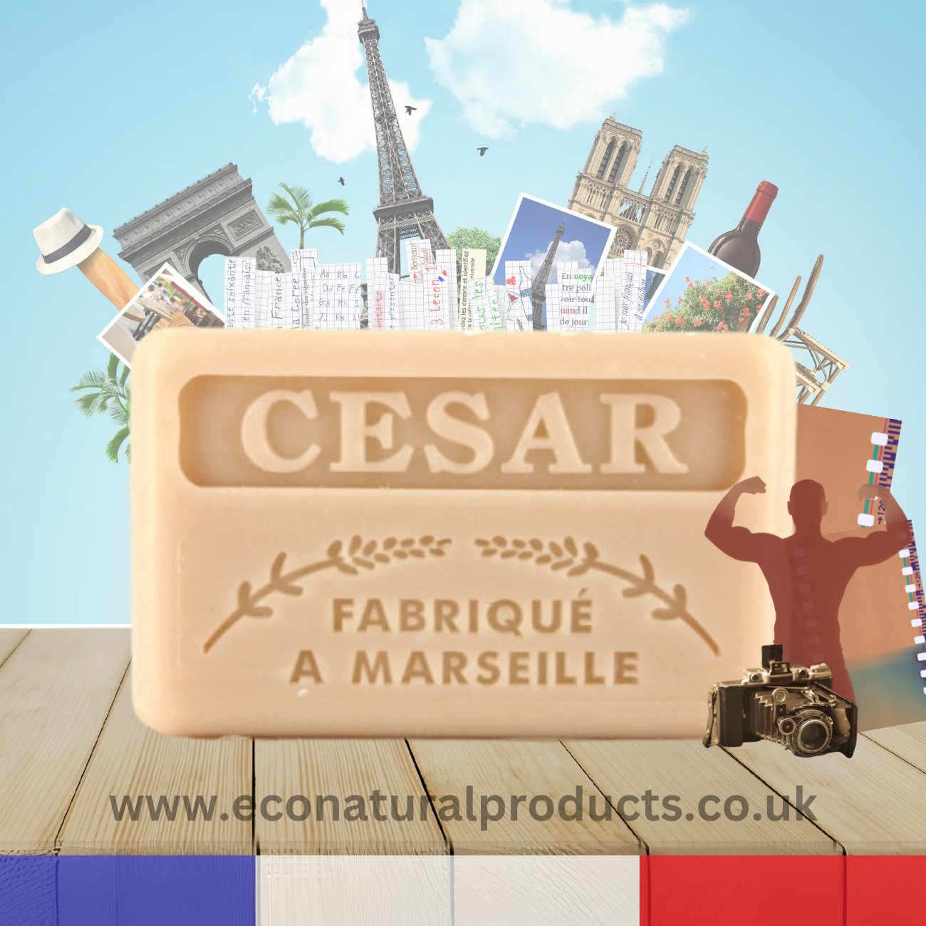 French Marseille Soap Cesar (Caesar) 125g - FouFour - Savon de Marseille - Bar Soap - Eco Natural Products