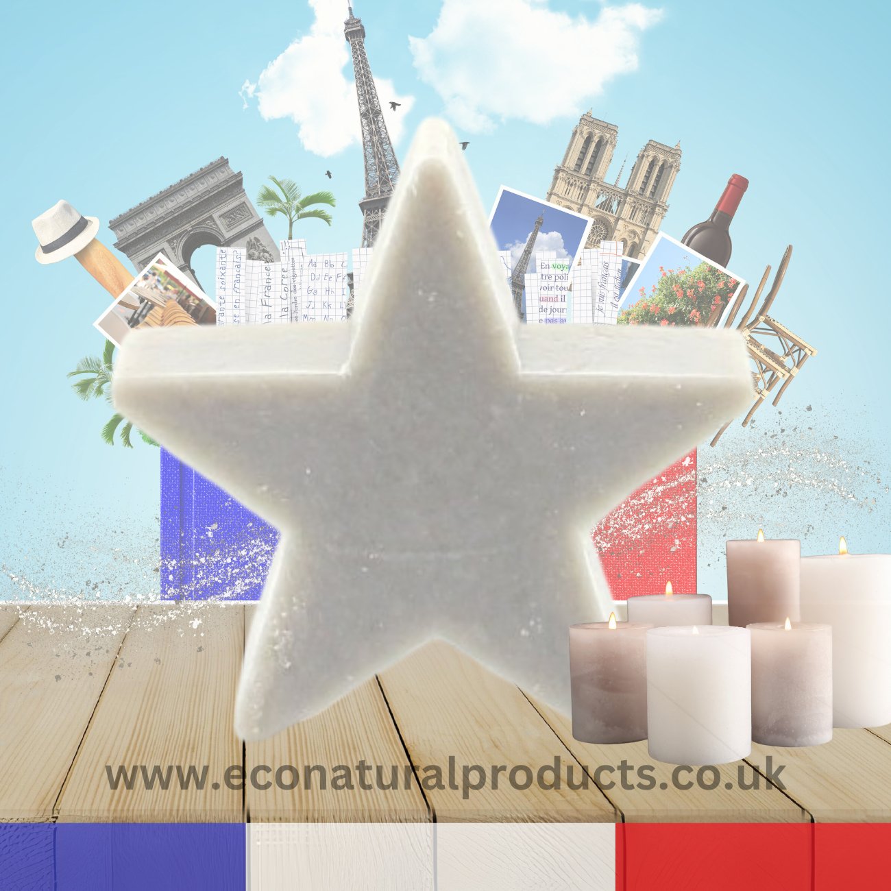 French Marseille Soap Christmas Etoile Parfum Festif (Star Festive Scent) 30g - Eco Natural Products - FouFour - Savon de Marseille - Bar Soap