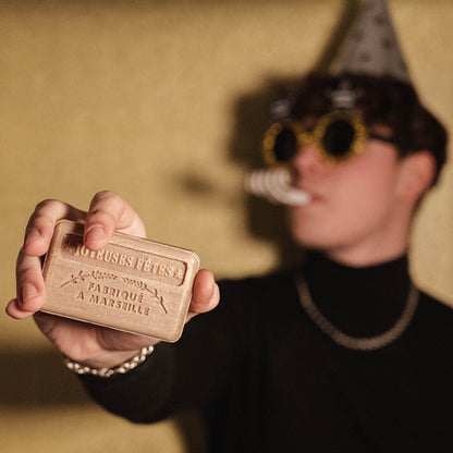 French Marseille Soap Christmas Gold Marron Glace (Glazed Chestnuts) 125g - FouFour - Savon de Marseille - Bar Soap - Eco Natural Products