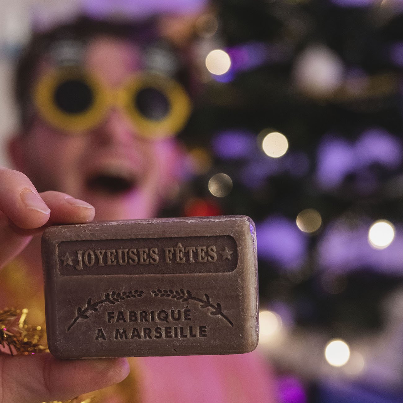 French Marseille Soap Christmas Gold Marron Glace (Glazed Chestnuts) 125g - FouFour - Savon de Marseille - Bar Soap - Eco Natural Products