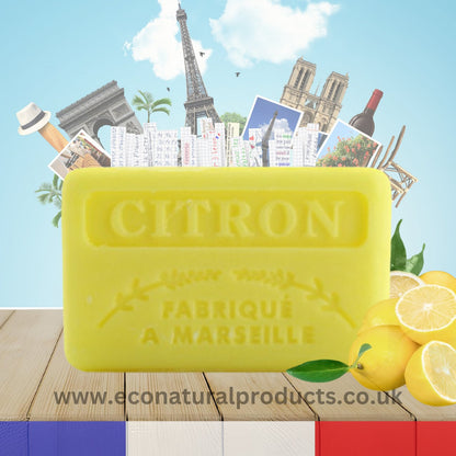 French Marseille Soap Citron (Lemon) 125g - FouFour - Savon de Marseille - Bar Soap - Eco Natural Products