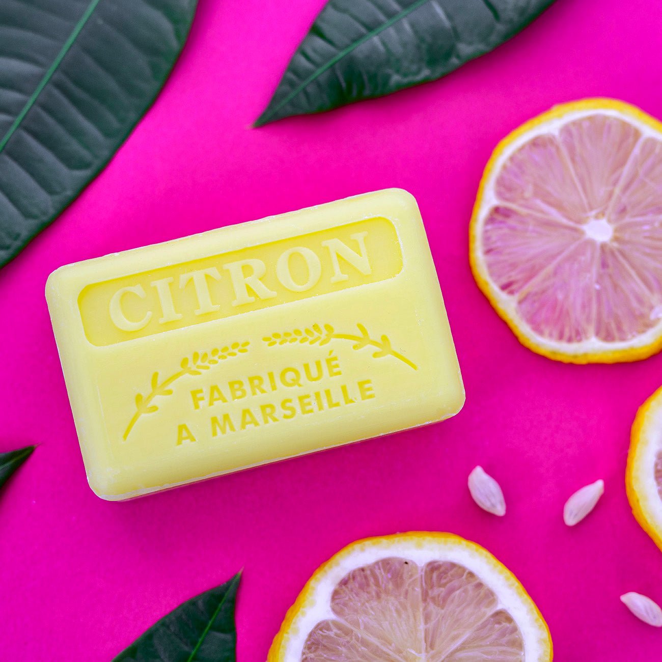 French Marseille Soap Citron (Lemon) 60g - FouFour - Savon de Marseille - Bar Soap - Eco Natural Products