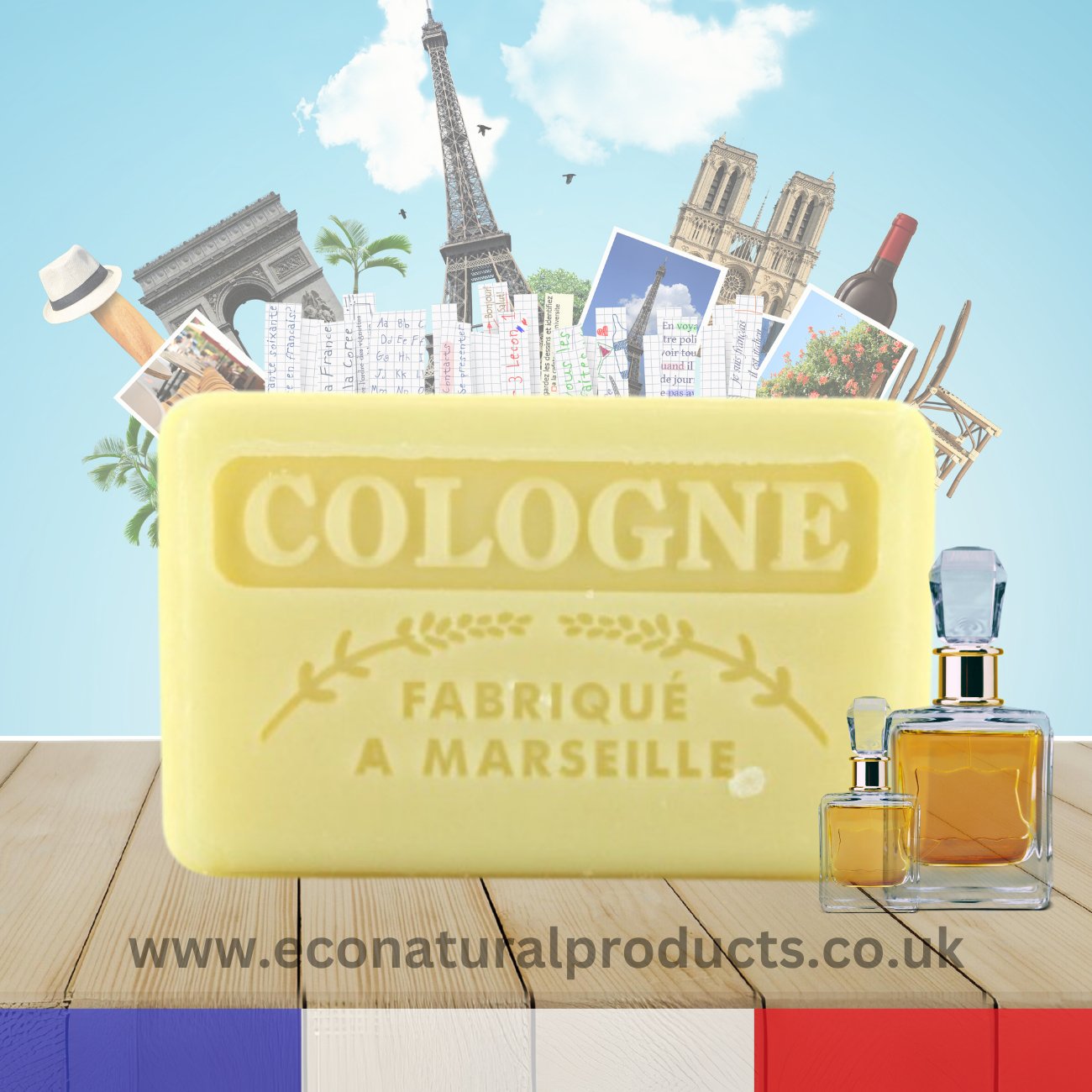 French Marseille Soap Cologne 125g - FouFour - Savon de Marseille - Bar Soap - Eco Natural Products