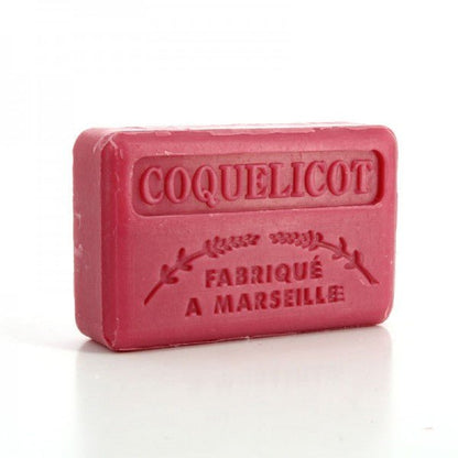 French Marseille Soap Coquelicot (Poppy) 125g - FouFour - Savon de Marseille - Bar Soap - Eco Natural Products