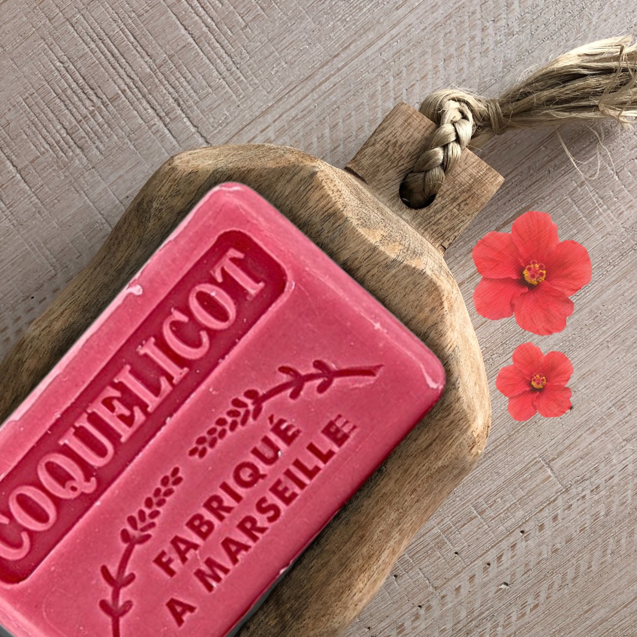 French Marseille Soap Coquelicot (Poppy) 125g - FouFour - Savon de Marseille - Bar Soap - Eco Natural Products