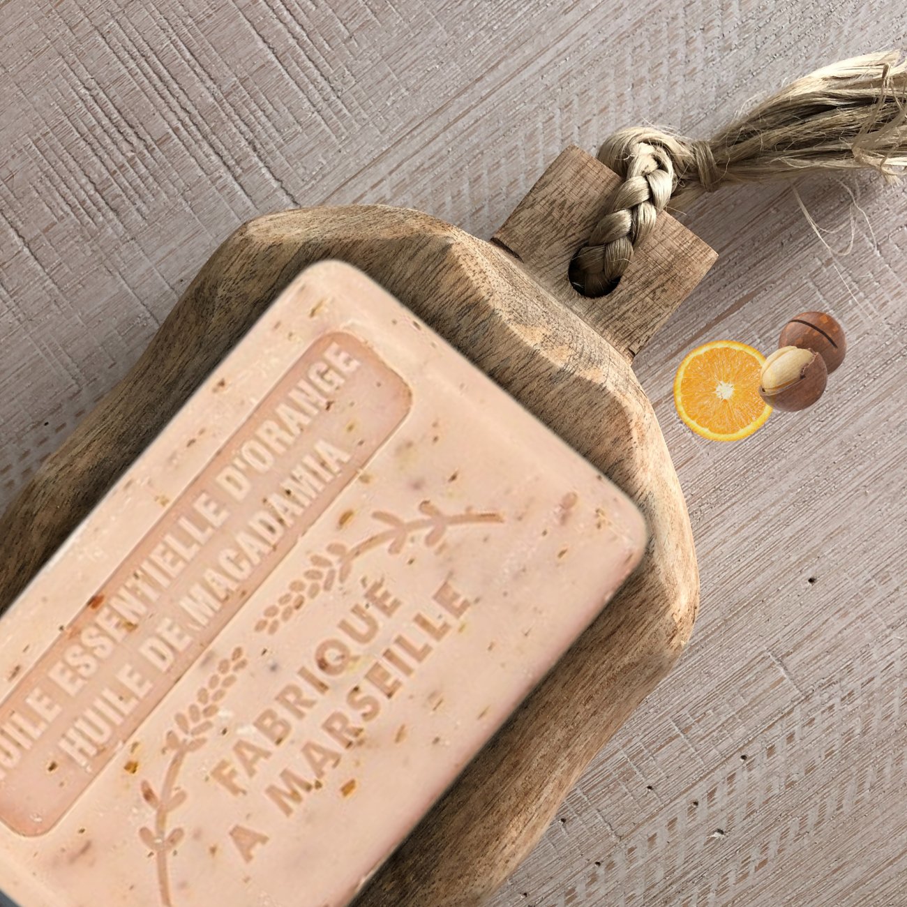 French Marseille Soap Dual Nourishment Orange Macadamia 125g - FouFour - Savon de Marseille - Bar Soap - Eco Natural Products