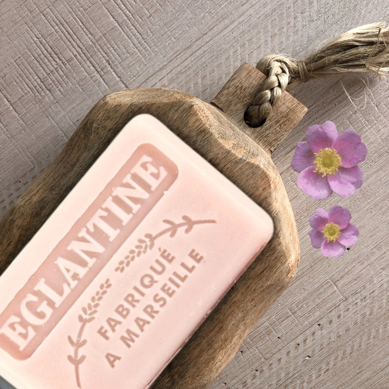 French Marseille Soap Eglantine (Briar Rose) 125g - FouFour - Savon de Marseille - Bar Soap - Eco Natural Products
