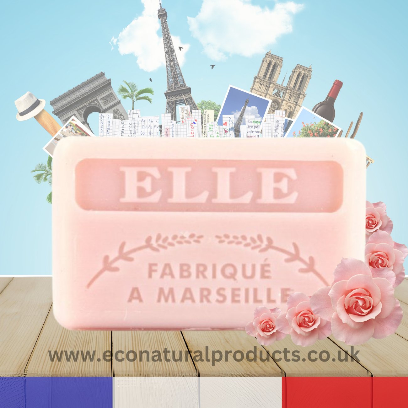 French Marseille Soap Elle (Her) 125g - FouFour - Savon de Marseille - Bar Soap - Eco Natural Products