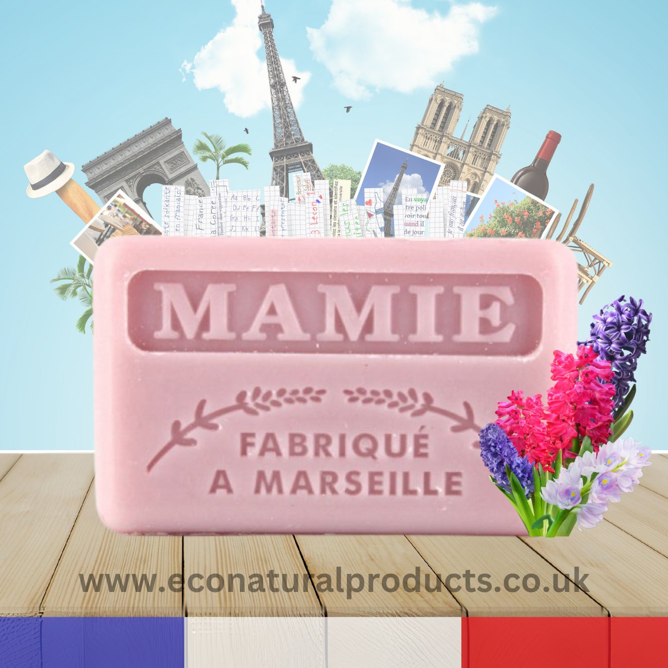 French Marseille Soap Family Mamie (Granny) 125g - Eco Natural Products - FouFour - Savon de Marseille - Bar Soap