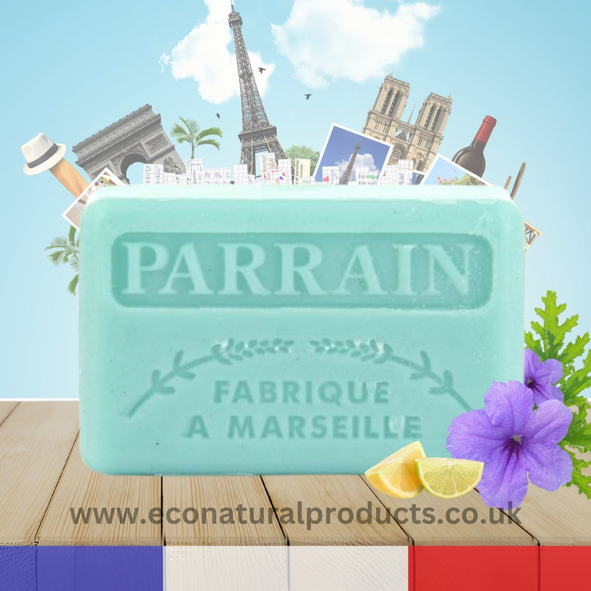 French Marseille Soap Family Parrain (Godfather) 125g - FouFour - Savon de Marseille - Bar Soap - Eco Natural Products