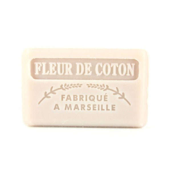 French Marseille Soap Fleur de Coton (Cotton Flower) 125g - Eco Natural Products - FouFour - Savon de Marseille - Bar Soap